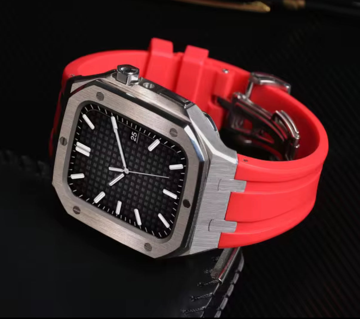 Luxury 44mm 45mm Metal Bumper Band Straps Stainless Steel Smart I Watch case for apple Iwatch Series 7 6 case