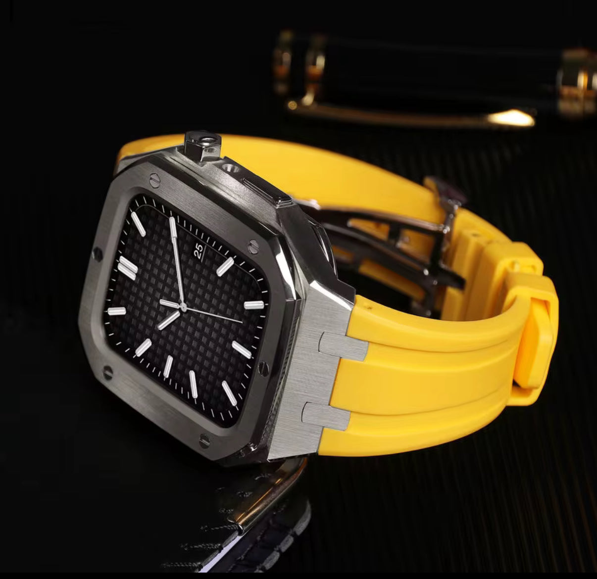 Luxury 44mm 45mm Metal Bumper Band Straps Stainless Steel Smart I Watch case for apple Iwatch Series 7 6 case