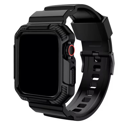 2 in 1 Armor Watch Case with Silicone Strap For Apple Watch Ultra 49mm
