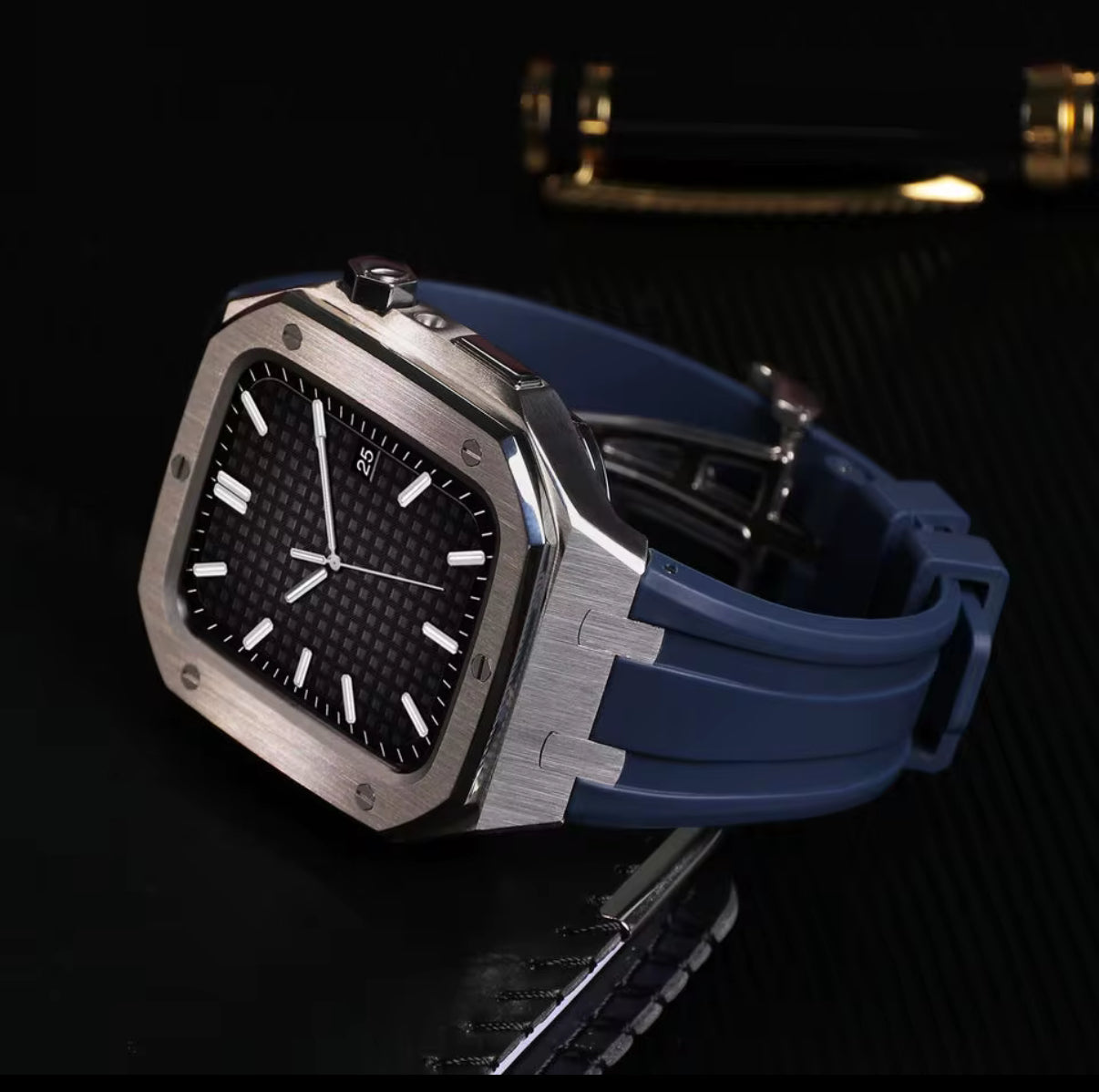 Luxury 44mm 45mm Metal Bumper Band Straps Stainless Steel Smart I Watch case for apple Iwatch Series 7 6 case