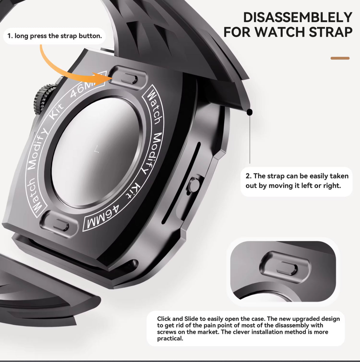 Rugged Stainless Steel Apple Watch Case – Series 10 (46mm)