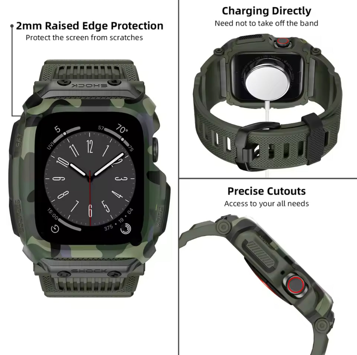 Rugged Case For Apple Watch Band Series 9 8 7 SE