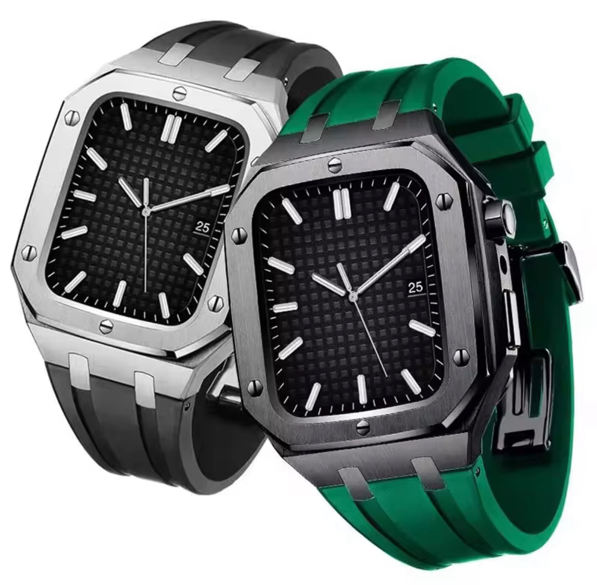 Luxury 44mm 45mm Metal Bumper Band Straps Stainless Steel Smart I Watch case for apple Iwatch Series 7 6 case